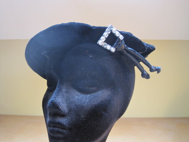 Black Beret Velvet Jeweled - Marcy